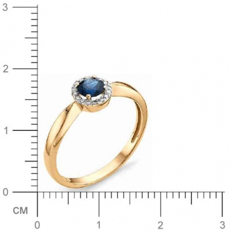 Кольцо с бриллиантами, сапфиром из красного золота (арт. 810167)