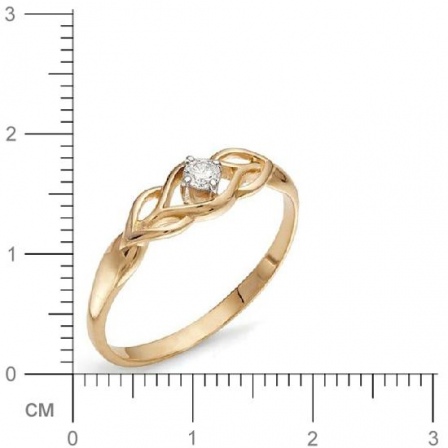 Кольцо с бриллиантом из красного золота (арт. 810303)