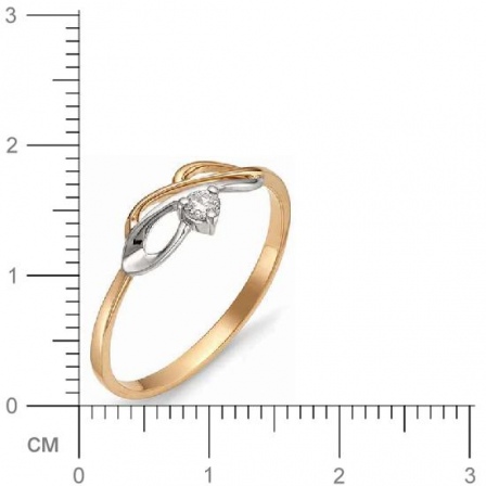 Кольцо с бриллиантом из красного золота (арт. 810422)