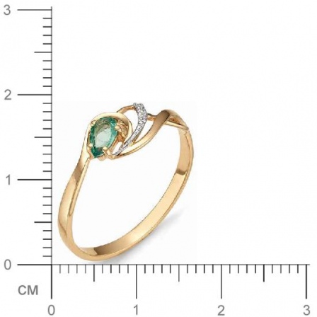 Кольцо с изумрудом, бриллиантами из красного золота (арт. 810500)