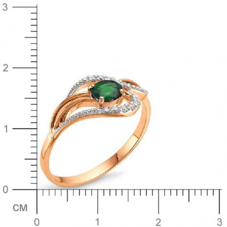Кольцо с изумрудом, бриллиантами из красного золота (арт. 810507)