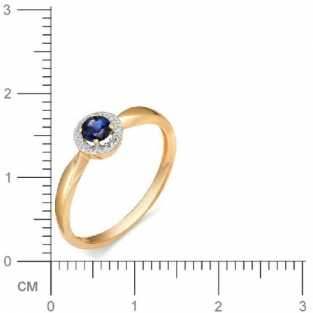Кольцо с бриллиантами, сапфиром из красного золота (арт. 810557)