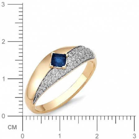 Кольцо с сапфиром, бриллиантами из красного золота (арт. 810605)