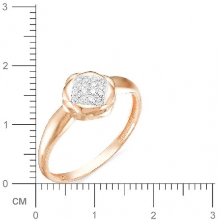 Кольцо с бриллиантами из красного золота (арт. 810634)