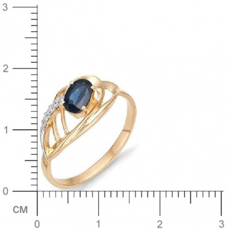 Кольцо с сапфиром, бриллиантами из красного золота (арт. 810657)
