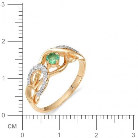 Кольцо с изумрудом, бриллиантами из красного золота (арт. 810664)