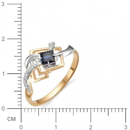 Кольцо с сапфиром, бриллиантом из красного золота (арт. 810729)