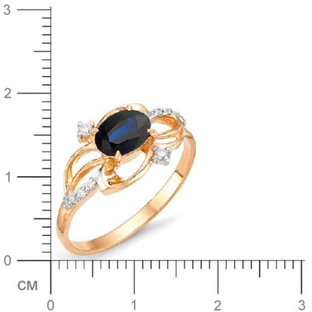 Кольцо с сапфиром, бриллиантами из красного золота (арт. 810813)