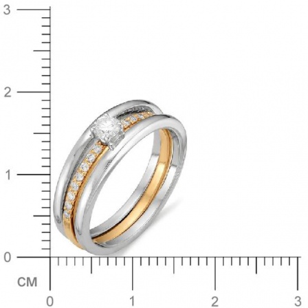 Кольцо с бриллиантом из белого золота (арт. 810829)