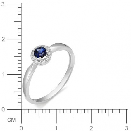 Кольцо с бриллиантами, сапфиром из белого золота (арт. 810897)