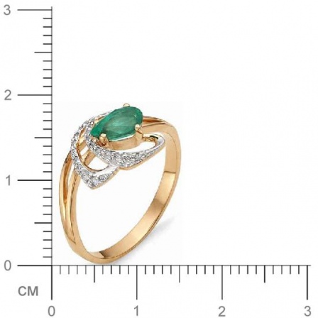 Кольцо с изумрудом, бриллиантами из красного золота (арт. 811091)