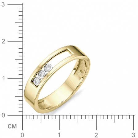 Кольцо с бриллиантами из желтого золота (арт. 811112)