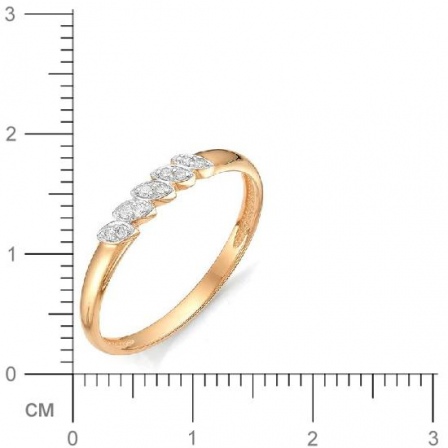 Кольцо с бриллиантами из красного золота (арт. 811121)