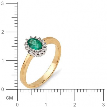 Кольцо с бриллиантами, изумрудом из красного золота (арт. 811143)
