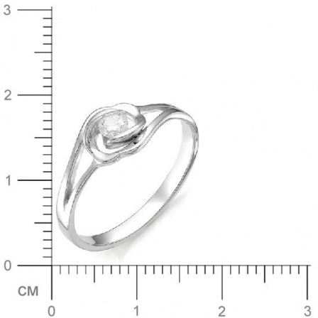 Кольцо с бриллиантом из белого золота (арт. 811159)