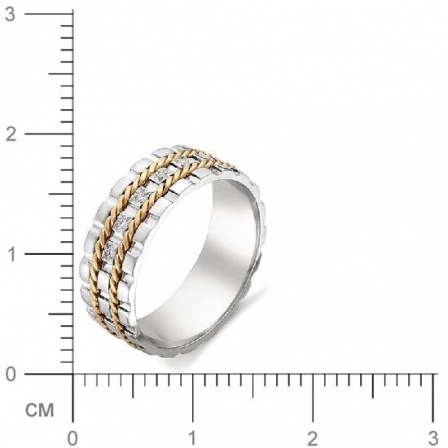 Кольцо косичка с бриллиантами из белого золота (арт. 811315)