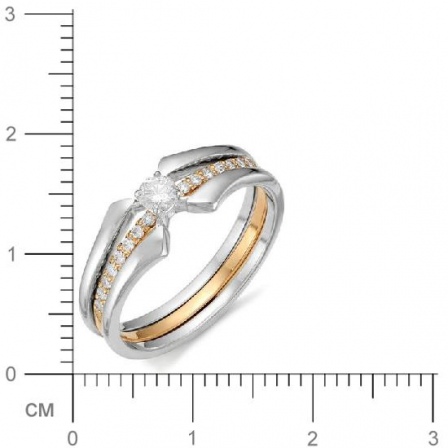 Кольцо с бриллиантом из белого золота (арт. 811370)