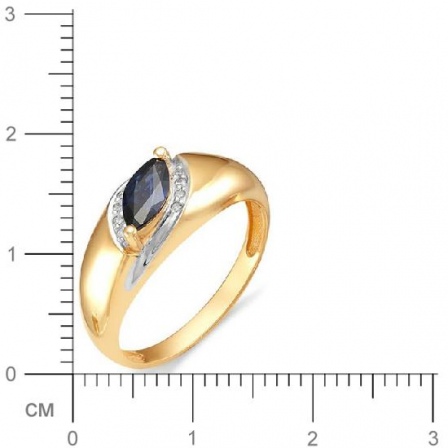 Кольцо с сапфиром, бриллиантами из красного золота (арт. 811394)