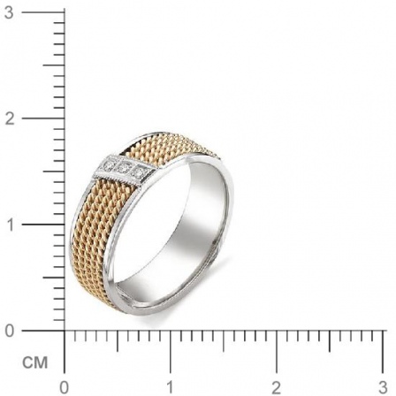 Кольцо косичка с бриллиантами из белого золота (арт. 811433)