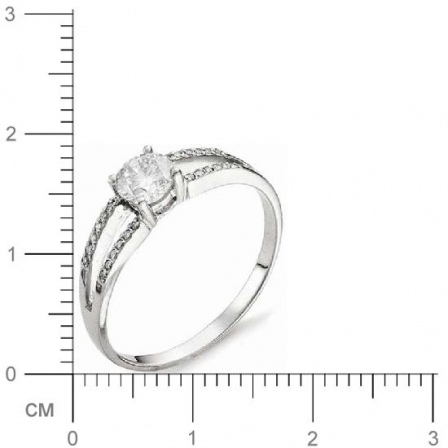Кольцо с бриллиантом из белого золота (арт. 811655)