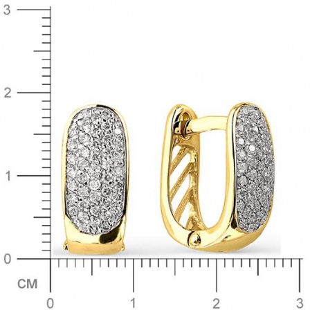 Серьги с бриллиантами из желтого золота (арт. 811768)