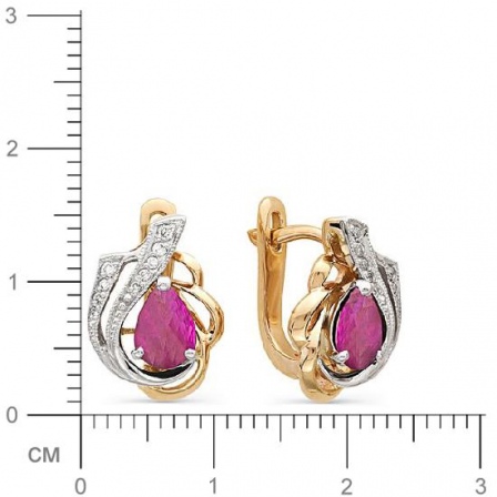 Серьги с бриллиантами, рубинами из красного золота (арт. 811820)