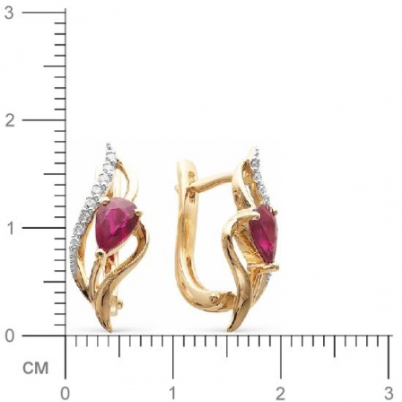 Серьги с рубинами, бриллиантами из красного золота (арт. 811861)