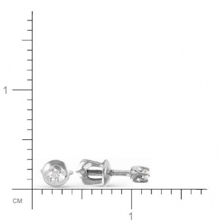 Серьги с бриллиантами из белого золота (арт. 812097)