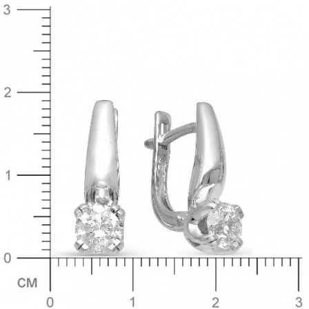 Серьги с бриллиантами из белого золота (арт. 812256)