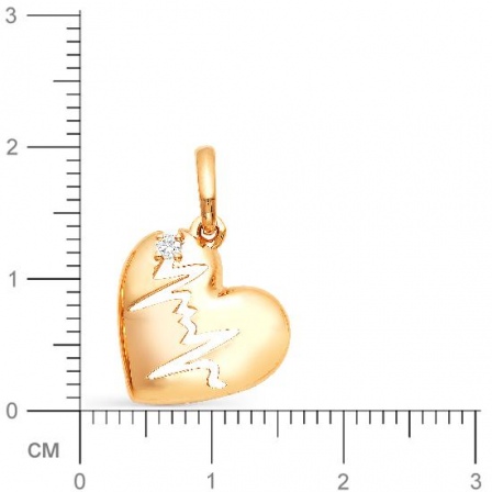 Подвеска Сердце с бриллиантом из красного золота (арт. 812387)