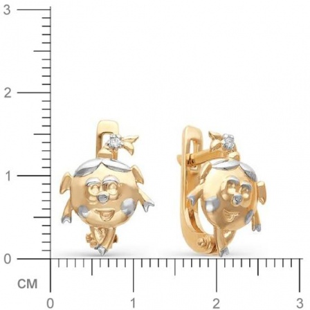 Серьги Хрюшки с бриллиантами из красного золота (арт. 812446)
