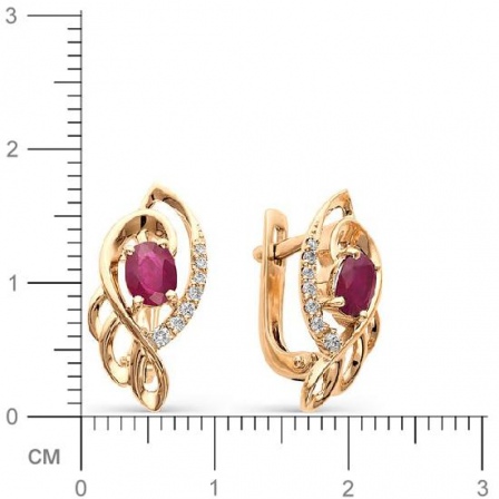 Серьги с рубинами, бриллиантами из красного золота (арт. 812600)