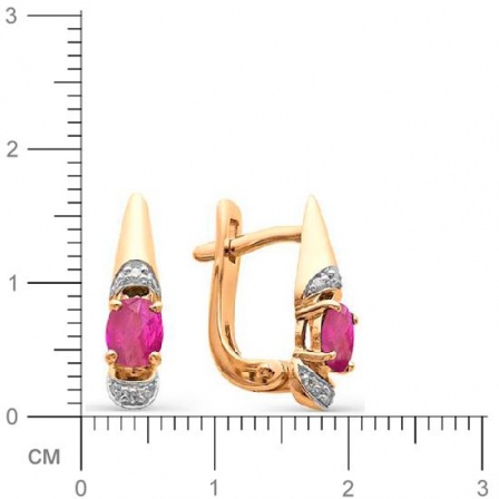 Серьги с рубинами, бриллиантами из красного золота (арт. 813049)