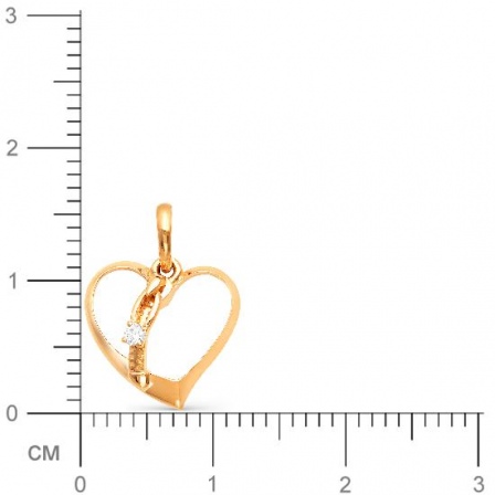 Подвеска Сердце с бриллиантами из красного золота (арт. 813279)