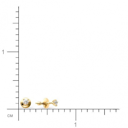 Серьги с бриллиантами из желтого золота (арт. 813302)