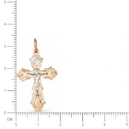 Крестик с бриллиантом из красного золота (арт. 813565)