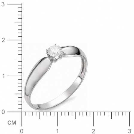 Кольцо с бриллиантом из белого золота (арт. 813646)