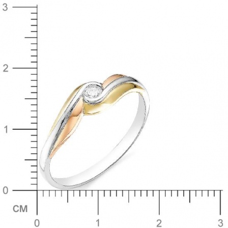 Кольцо с бриллиантом из комбинированного золота (арт. 814075)
