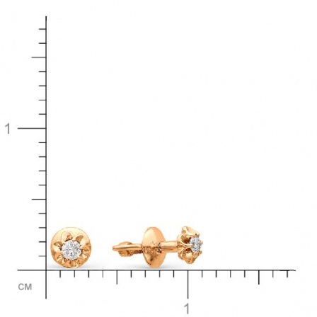 Серьги Цветы с бриллиантами из красного золота (арт. 814400)