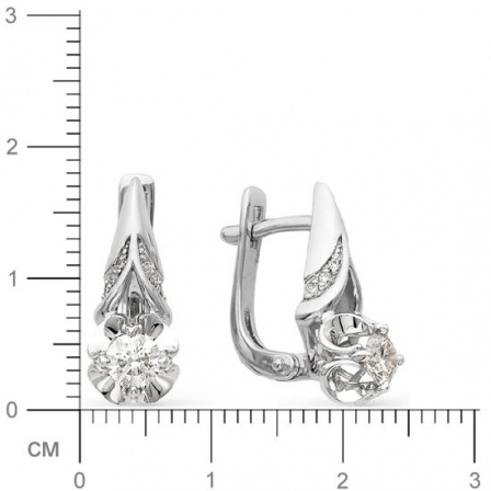 Серьги с бриллиантами из белого золота (арт. 814735)