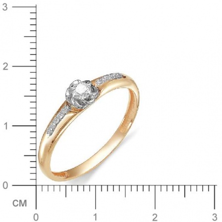 Кольцо с бриллиантом из красного золота 585 пробы (арт. 814765)