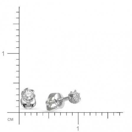 Серьги с бриллиантами из белого золота (арт. 814793)
