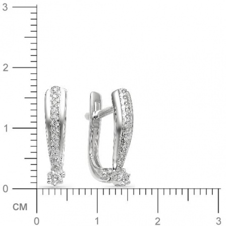 Серьги с бриллиантами из белого золота (арт. 814842)
