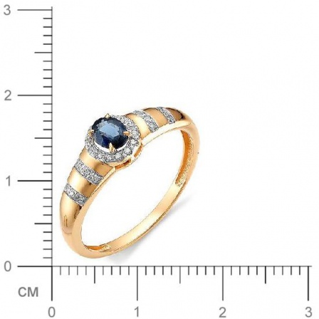 Кольцо с сапфиром, бриллиантами из красного золота 585 пробы (арт. 815066)