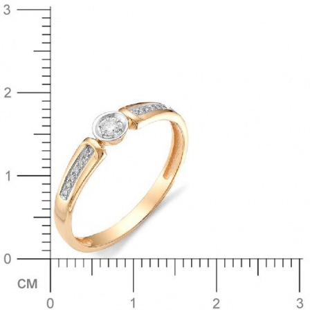 Кольцо с бриллиантом из красного золота 585 пробы (арт. 815067)