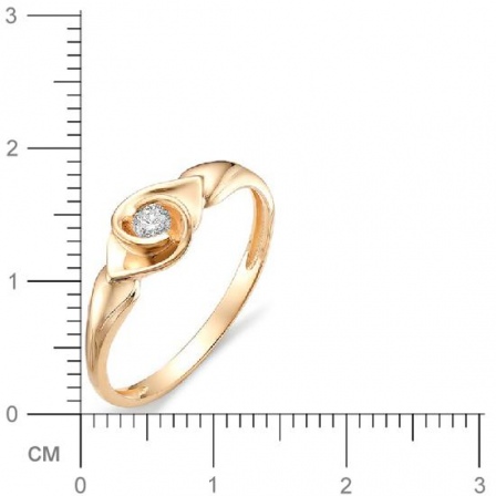 Кольцо с бриллиантом из красного золота (арт. 815110)