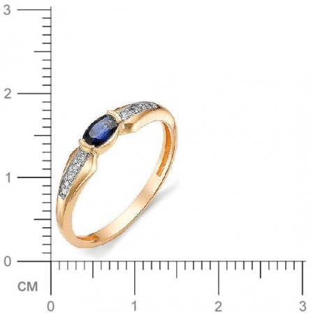 Кольцо с сапфиром, бриллиантами из красного золота (арт. 815112)