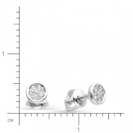 Серьги с бриллиантами из белого золота (арт. 815159)