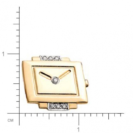 Подвеска на браслет Часы с бриллиантами из красного золота (арт. 815289)