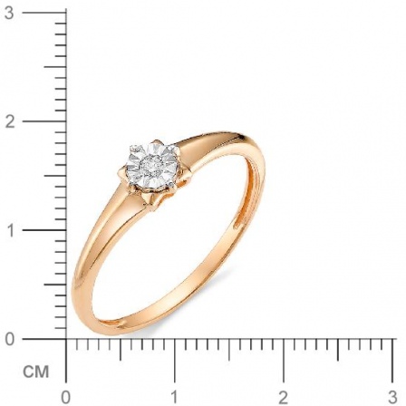 Кольцо с бриллиантом из красного золота (арт. 815303)